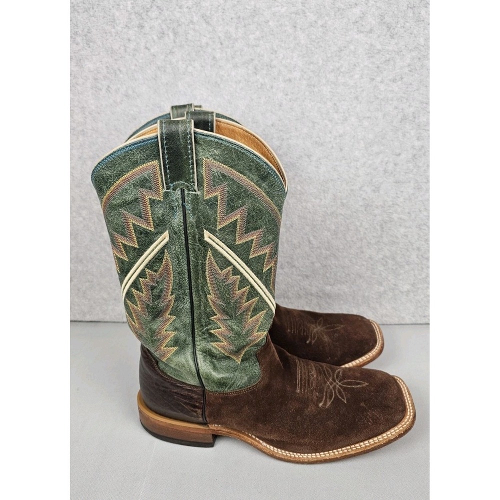 Tony Lama Boots Mens Sz 11 EE Bingham Chocolate Suede Boots 7967 Square Toe